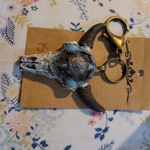 Cow skull keychain